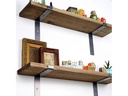 Woody Fashion Wandregal LAM006 2 Stück, 60 x 16 x 14 cm, Walnuss