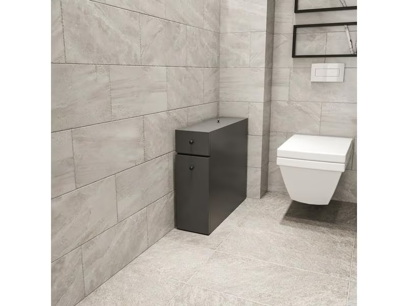 Woody Fashion Badezimmerregal Calencia 19 x 55 x 60 cm, Anthrazit
