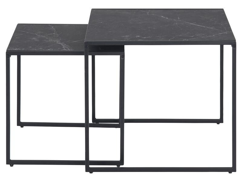 AC Design Beistelltisch Infinity 2 Stück, Schwarz