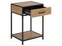 AC Design Nachttisch Seaford 42 x 35 x 63 cm, Nature/Schwarz