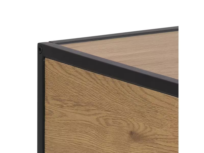 AC Design Nachttisch Seaford 42 x 35 x 63 cm, Nature/Schwarz
