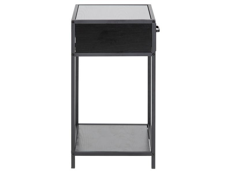 AC Design Nachttisch Seaford 42 x 35 x 63 cm, Schwarz