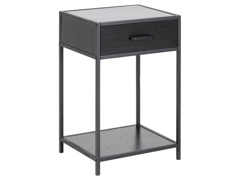 AC Design Nachttisch Seaford 42 x 35 x 63 cm, Schwarz
