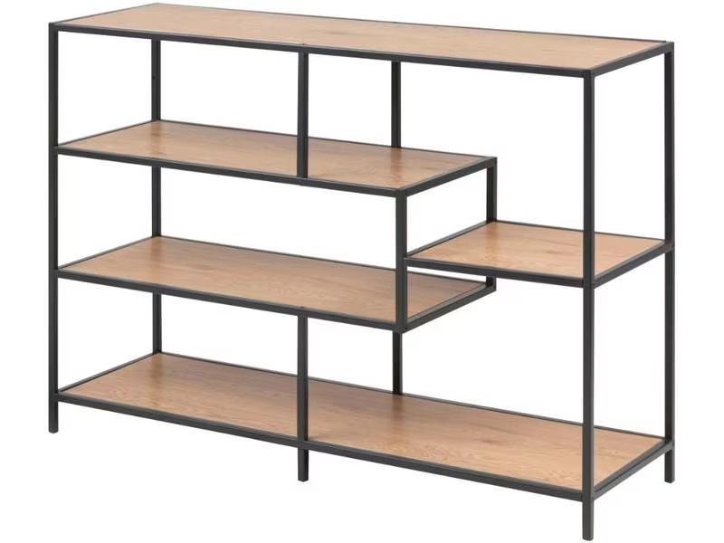 AC Design Regal Seaford 114 x 35 x 78 cm, Nature/Schwarz