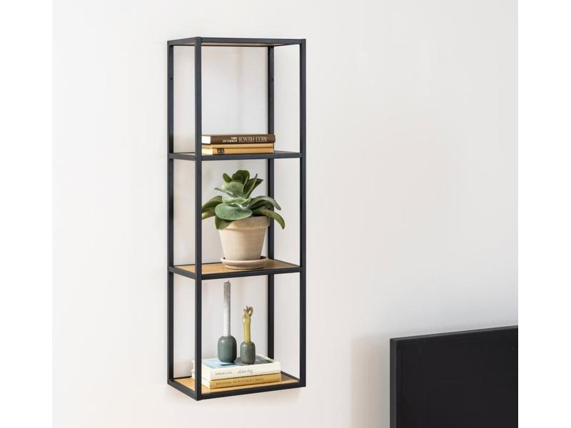 AC Design Regal Seaford 24 x 37 x 108 cm, Nature/Schwarz