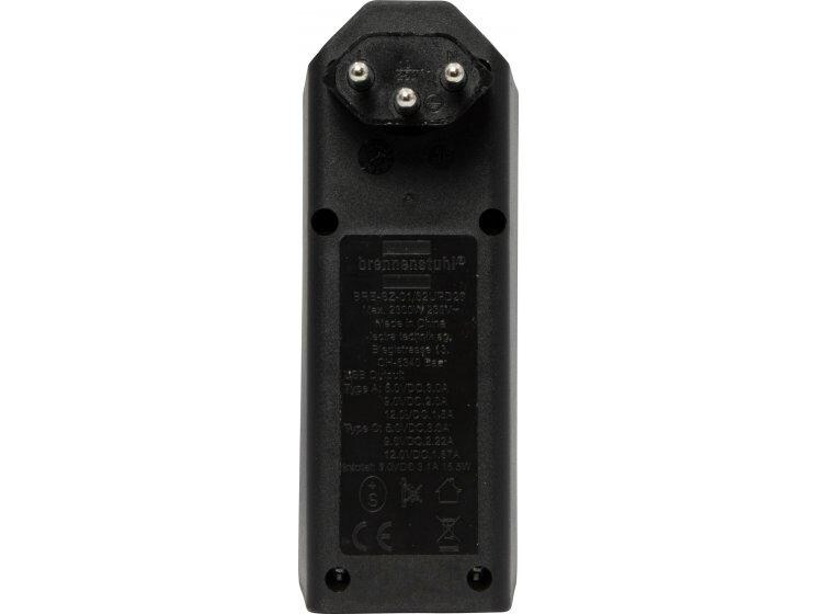 Brennenstuhl Abzweigstecker 2 x T13, 1 x USB A, 1 x USB C, 300° drehbar