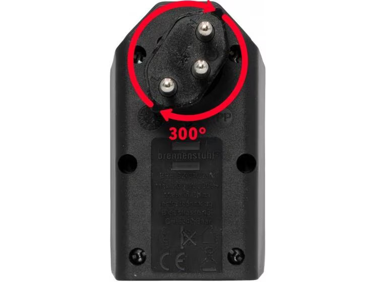 Brennenstuhl Abzweigstecker 2 x T13, 300° drehbar, Schwarz