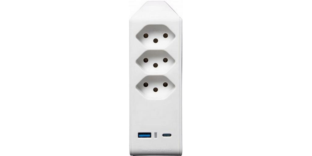 Brennenstuhl Abzweigstecker 3 x T13, 1 x USB A, 1 x USB C, 300° drehbar