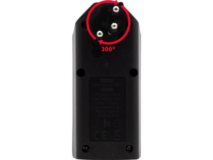 Brennenstuhl Abzweigstecker 3 x T13, 300° drehbar, Schwarz