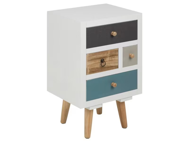 AC Design Nachttisch Thais 36 x 30 x 59 cm, Mehrfarbig