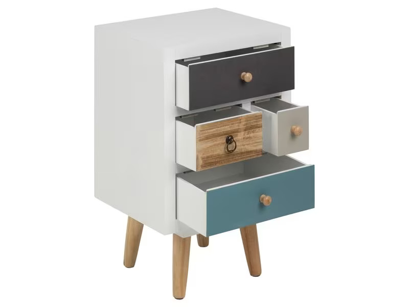 AC Design Nachttisch Thais 36 x 30 x 59 cm, Mehrfarbig