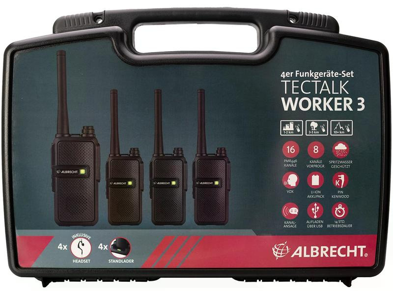 Albrecht Funkgeräte-Set Tectalk Worker 3 4er-Set