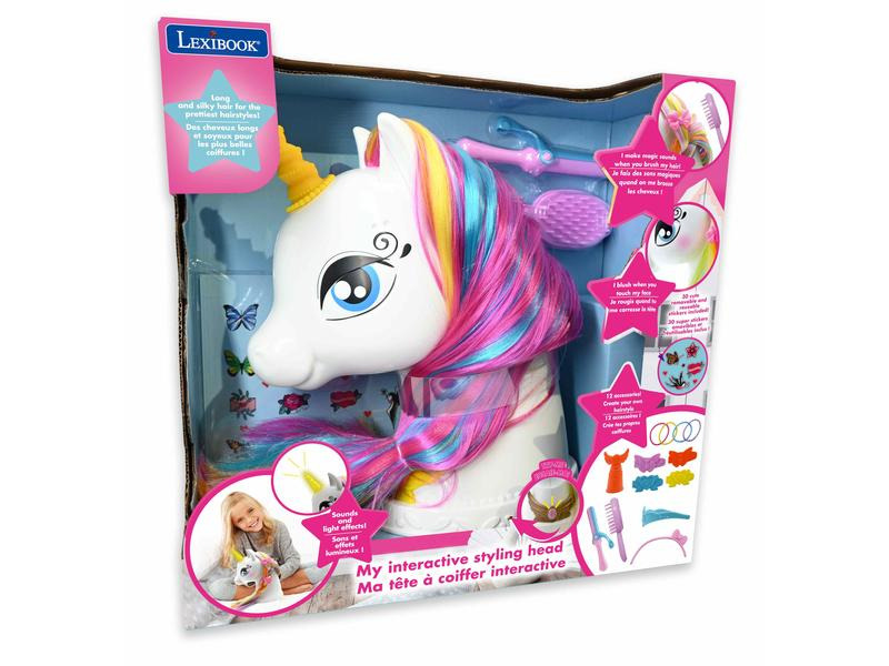 Lexibook Einhorn Frisierkopf mit Musik und Zubehör