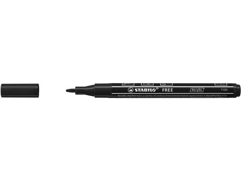 STABILO Acrylmarker Free Acrylic T100 Schwarz