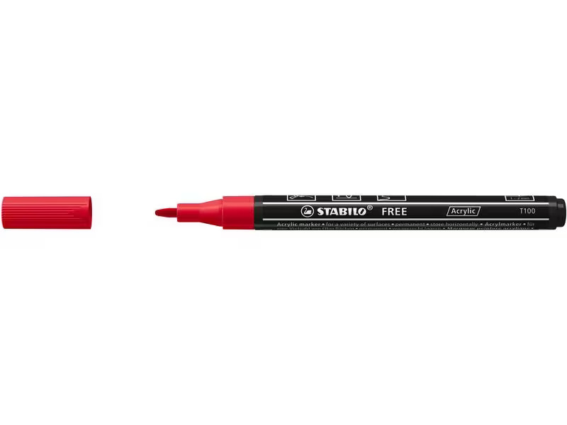 STABILO Acrylmarker Free Acrylic T100 Karmin