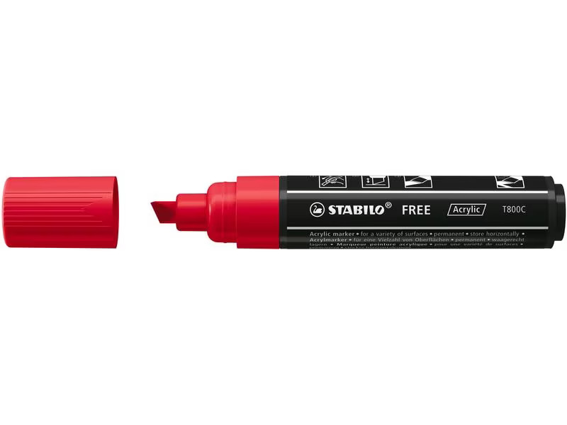 STABILO Acrylmarker Free Acrylic T800C Karmin