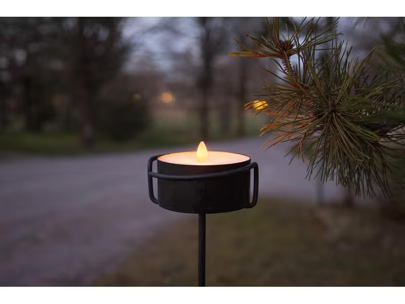 Star Trading LED Teelicht Maxi Ø 10 x 7 cm, Schwarz