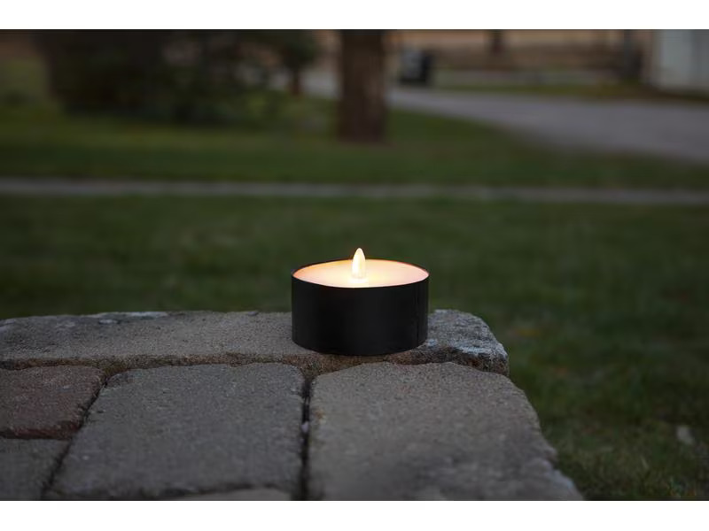 Star Trading LED Teelicht Maxi Ø 10 x 7 cm, Schwarz