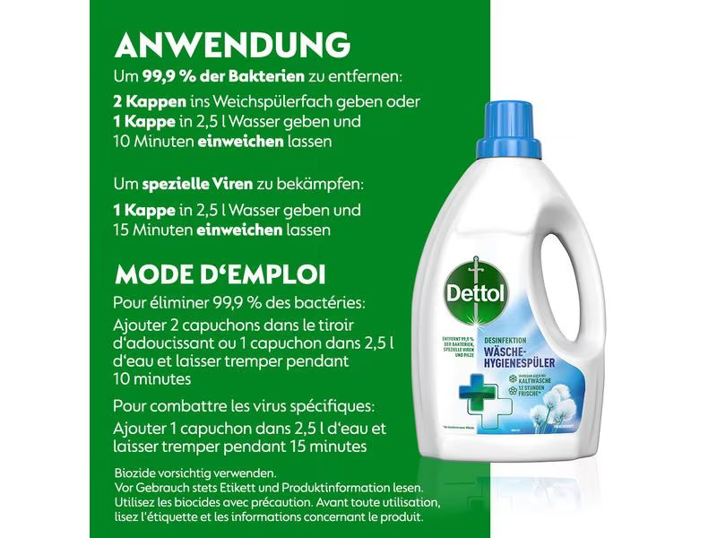 Dettol Flüssigwaschmittel Desinfektion Wäsche-Hygienespüler 1.5 l