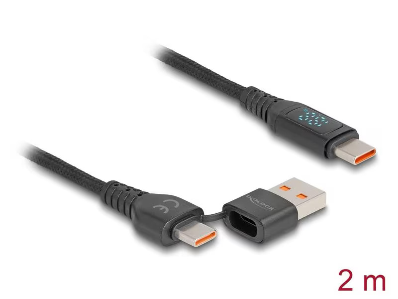Delock USB-Ladekabel 88137 USB C - USB A/USB C 1.2 m