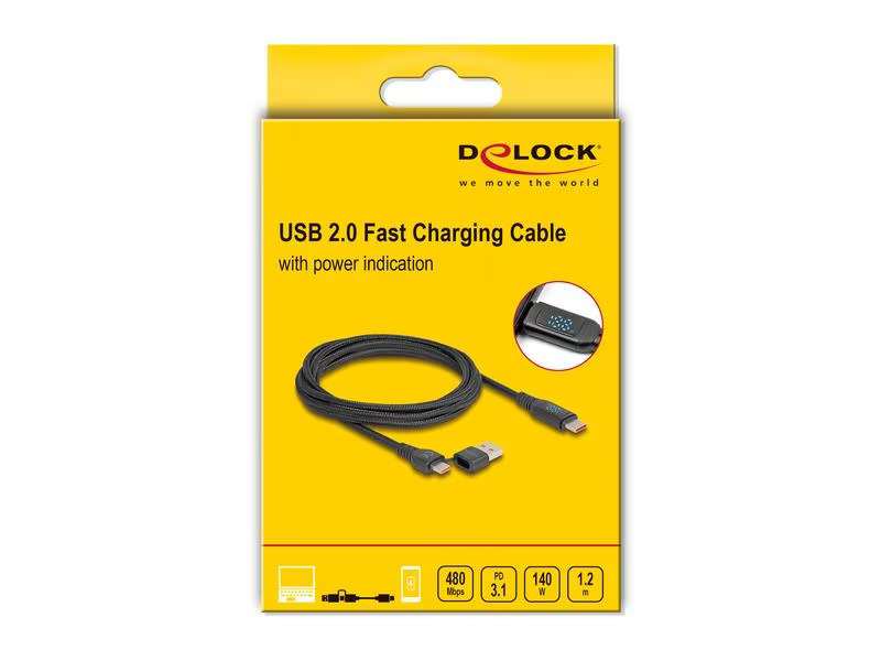 Delock USB-Ladekabel 88137 USB C - USB A/USB C 1.2 m