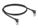 Delock Patchkabel 90° oben gewinkelt Cat 6A, S/FTP, 1 m, Schwarz