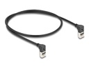 Delock Patchkabel 90° oben gewinkelt Cat 6A, S/FTP, 0.5 m, Schwarz