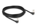 Delock Patchkabel 90° gewinkelt Cat 6A, S/FTP, 5 m, Schwarz