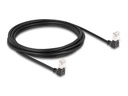 Delock Patchkabel 90° gewinkelt Cat 6A, S/FTP, 3 m, Schwarz
