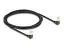 Delock Patchkabel 90° gewinkelt Cat 6A, S/FTP, 2 m, Schwarz