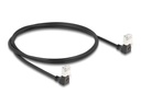 Delock Patchkabel 90° gewinkelt Cat 6A, S/FTP, 1 m, Schwarz