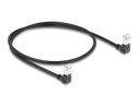 Delock Patchkabel 90° gewinkelt Cat 6A, S/FTP, 0.5 m, Schwarz