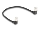 Delock Patchkabel 90° gewinkelt Cat 6A, S/FTP, 0.25 m, Schwarz