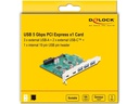 Delock PCI-Express-Karte 3x USB-A 3.0 / 2x USB-C 3.0