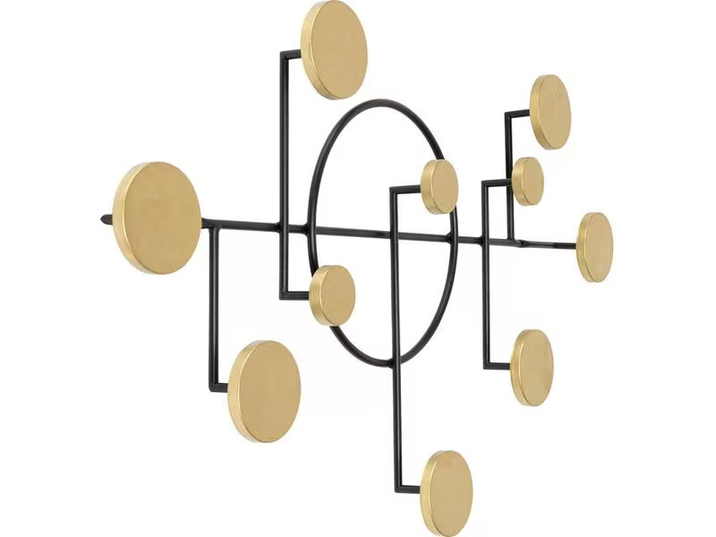 Kare Garderobenleiste Art Circles Gold/Schwarz