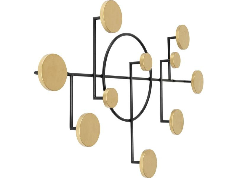 Kare Garderobenleiste Art Circles Gold/Schwarz