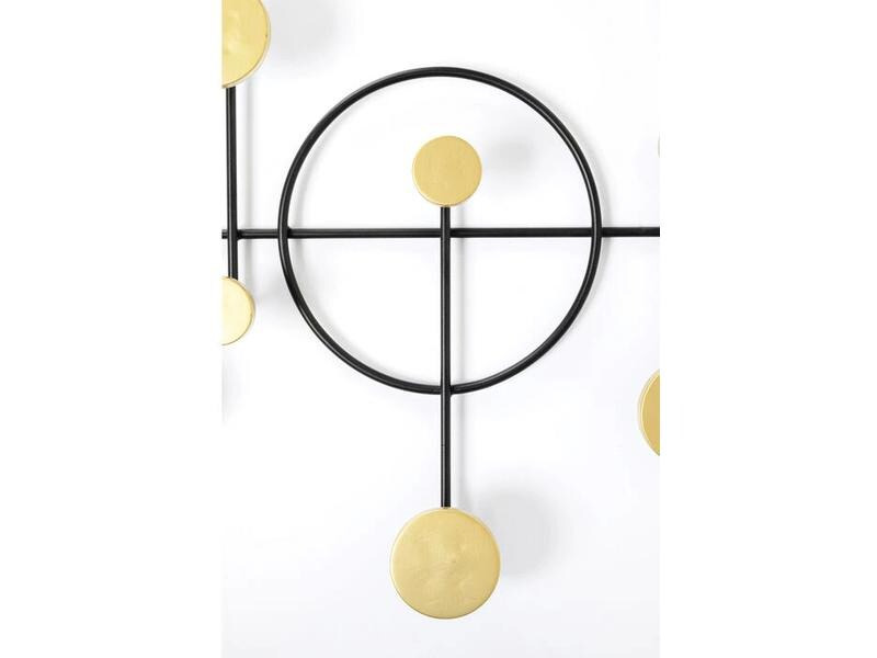 Kare Garderobenleiste Art Circles Gold/Schwarz