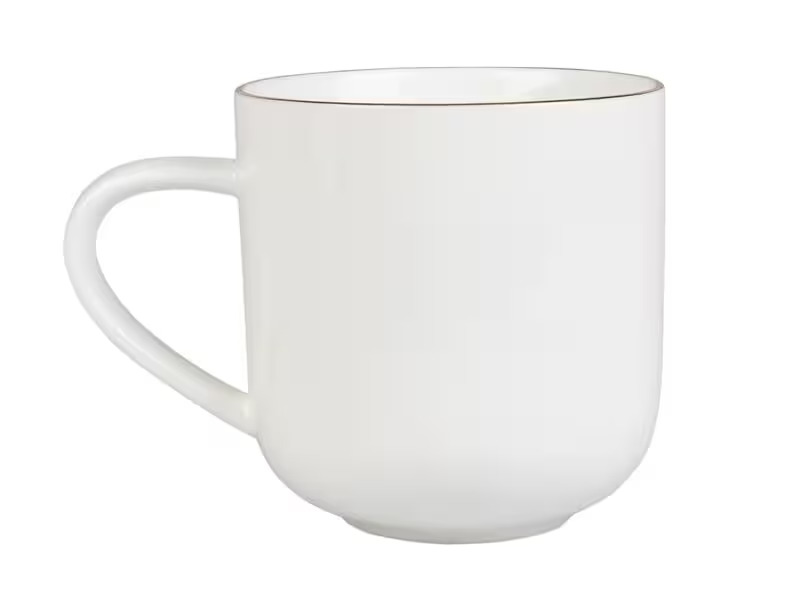 FURBER Tasse 400 ml, 6 Stück, Weiss/Gold