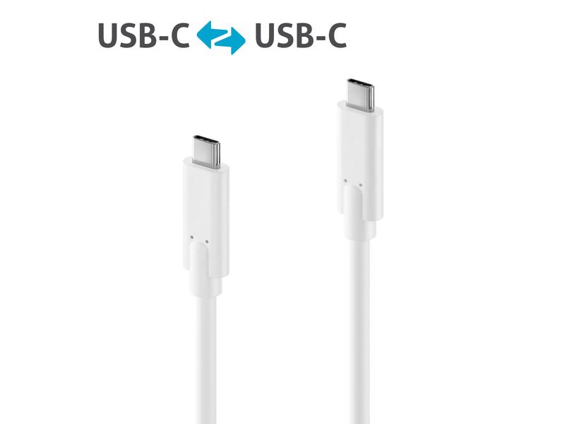 PureLink USB 3.1-Kabel C-C, USB 3.1 Gen2, 50cm, Weiss 10Gbps, 100Watt