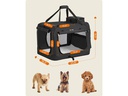 Feandrea Transportbox Haustier, 60 x 42 x 42 cm, Schwarz