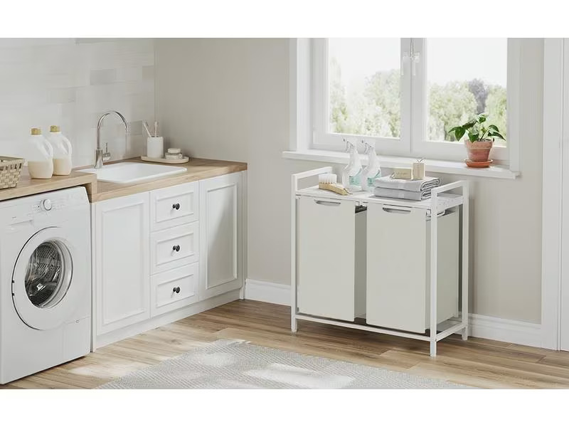 Songmics Wäschekorb  92 l, Weiss