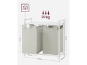Songmics Wäschekorb  92 l, Weiss