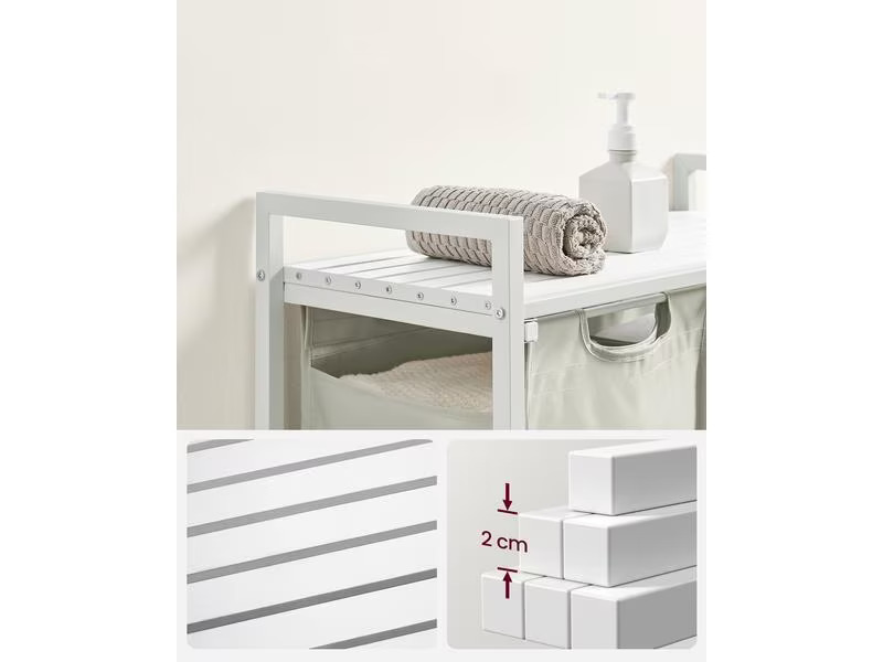Songmics Wäschekorb  92 l, Weiss