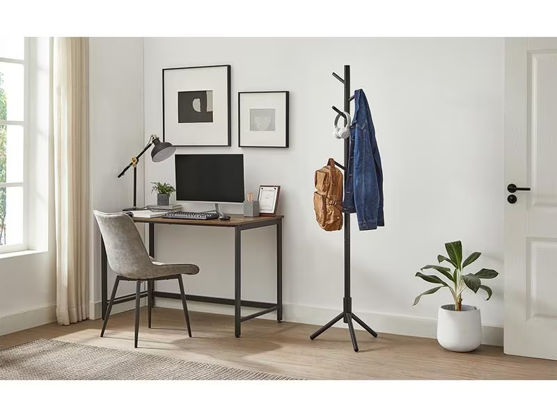 VASAGLE Garderobenständer mit 8 Haken 175 cm, Schwarz