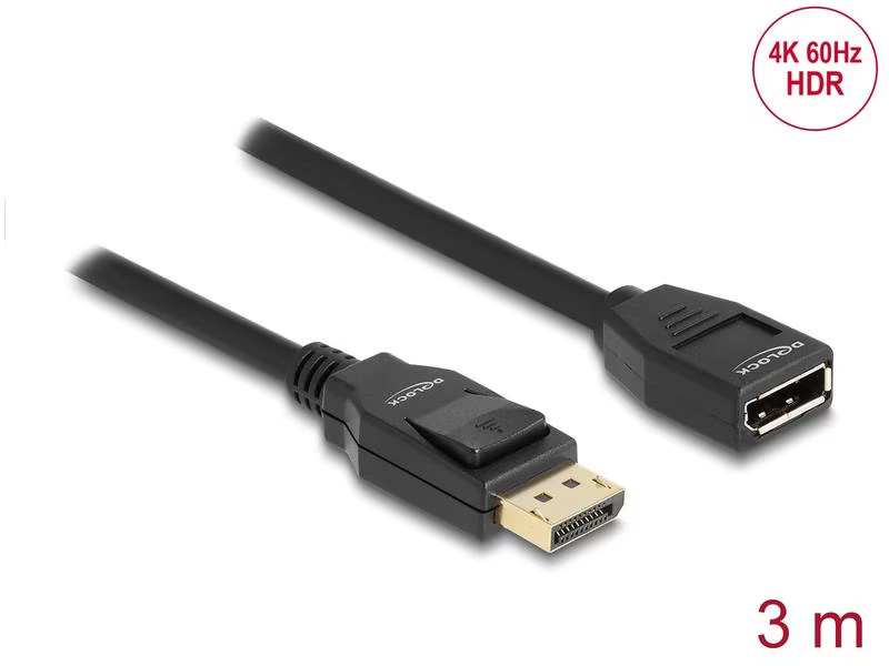 Delock Verlängerungskabel 4K 60 Hz DisplayPort - DisplayPort, 3 m