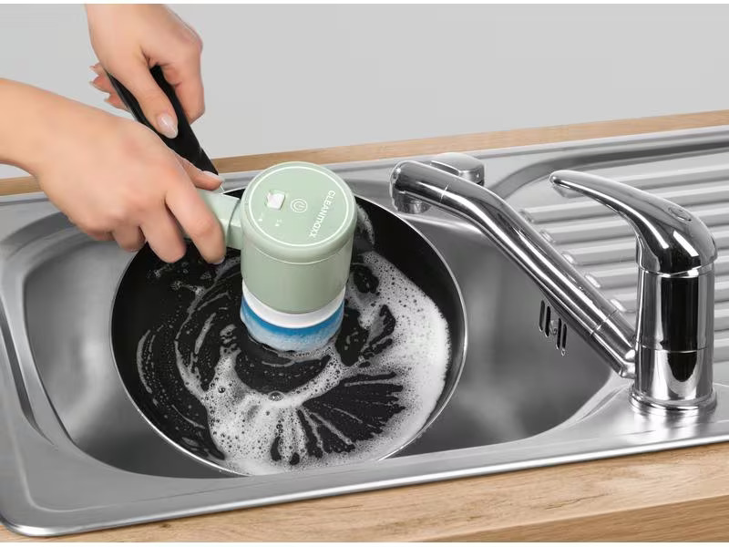 EASYmaxx Akku-Bürsten-Schrubber 4-teilig, Hellgrün