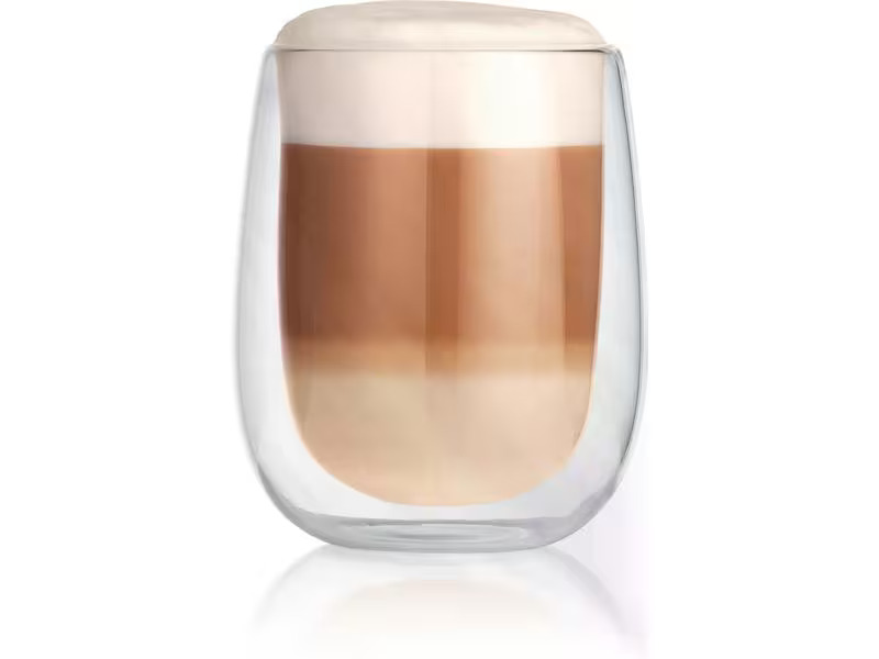 GOURMETmaxx Latte Macchiato Becher 350 ml, 2 Stück, Transparent