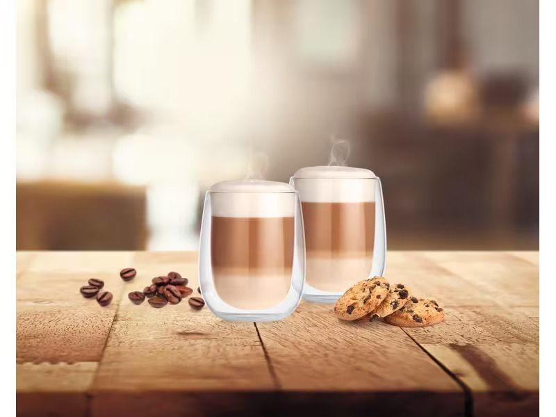 GOURMETmaxx Latte Macchiato Becher 350 ml, 2 Stück, Transparent