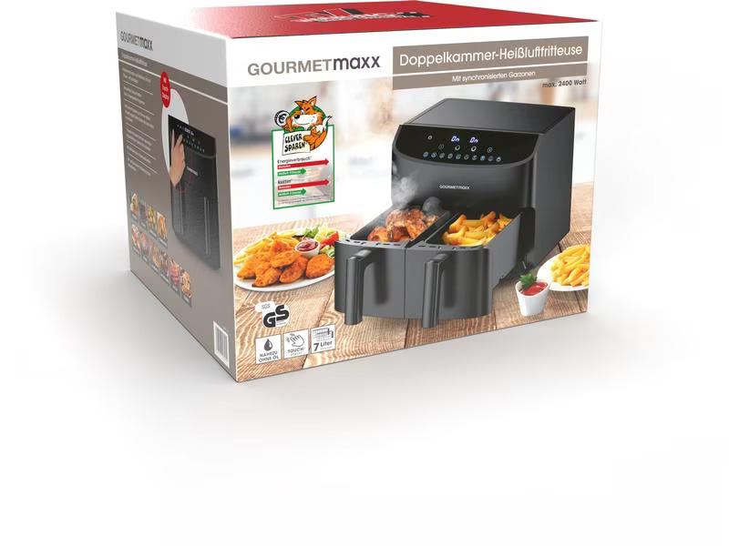 GOURMETmaxx Heissluft-Fritteuse 6 kg, Schwarz