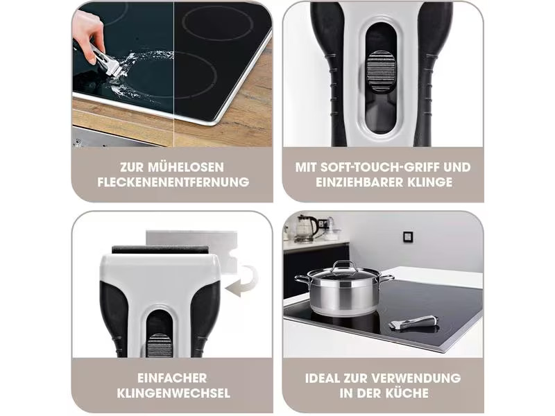 GOURMETmaxx Glaskeramikschaber 4 Ersatzklingen
